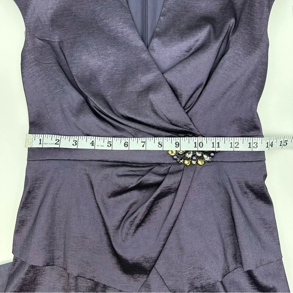 Jessica Howard Purple Peplum Sheath Dress with Embellished Waist Size 6 - Picture 10 of 14